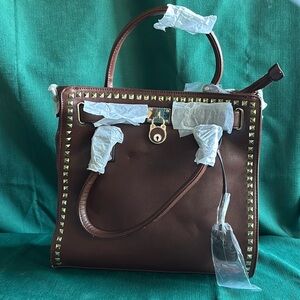 Ruby Blue Couture Jenna Vegan Leather Tote in Brown. New with tags.